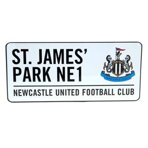 Newcastle United FC Official Street Sign / White